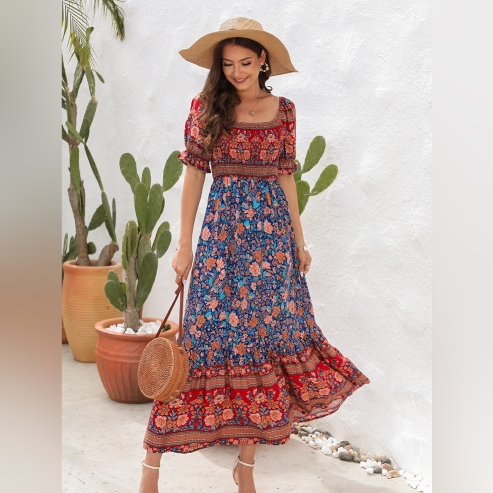 Folklore Melody Off Shoulder Bohemian Summer Dress